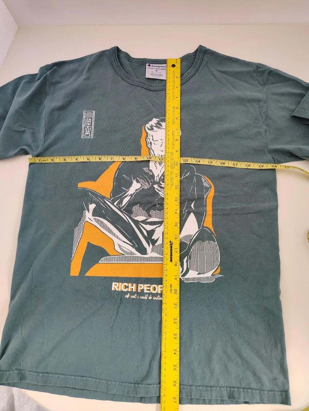 Rich People Band Shirt Size M Champion Slate Teal Indie Rock Merch - Picture 9 of 9